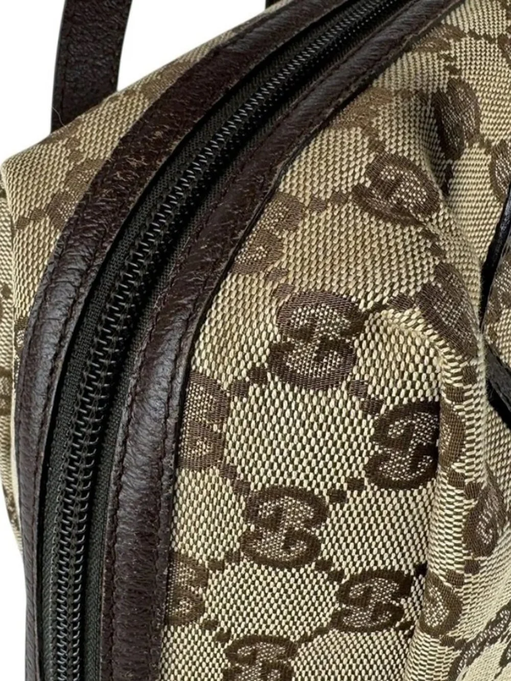 Auth GUCCI Handbag Brown GG Canvas/Leather - z9040 - Picture 6 of 12